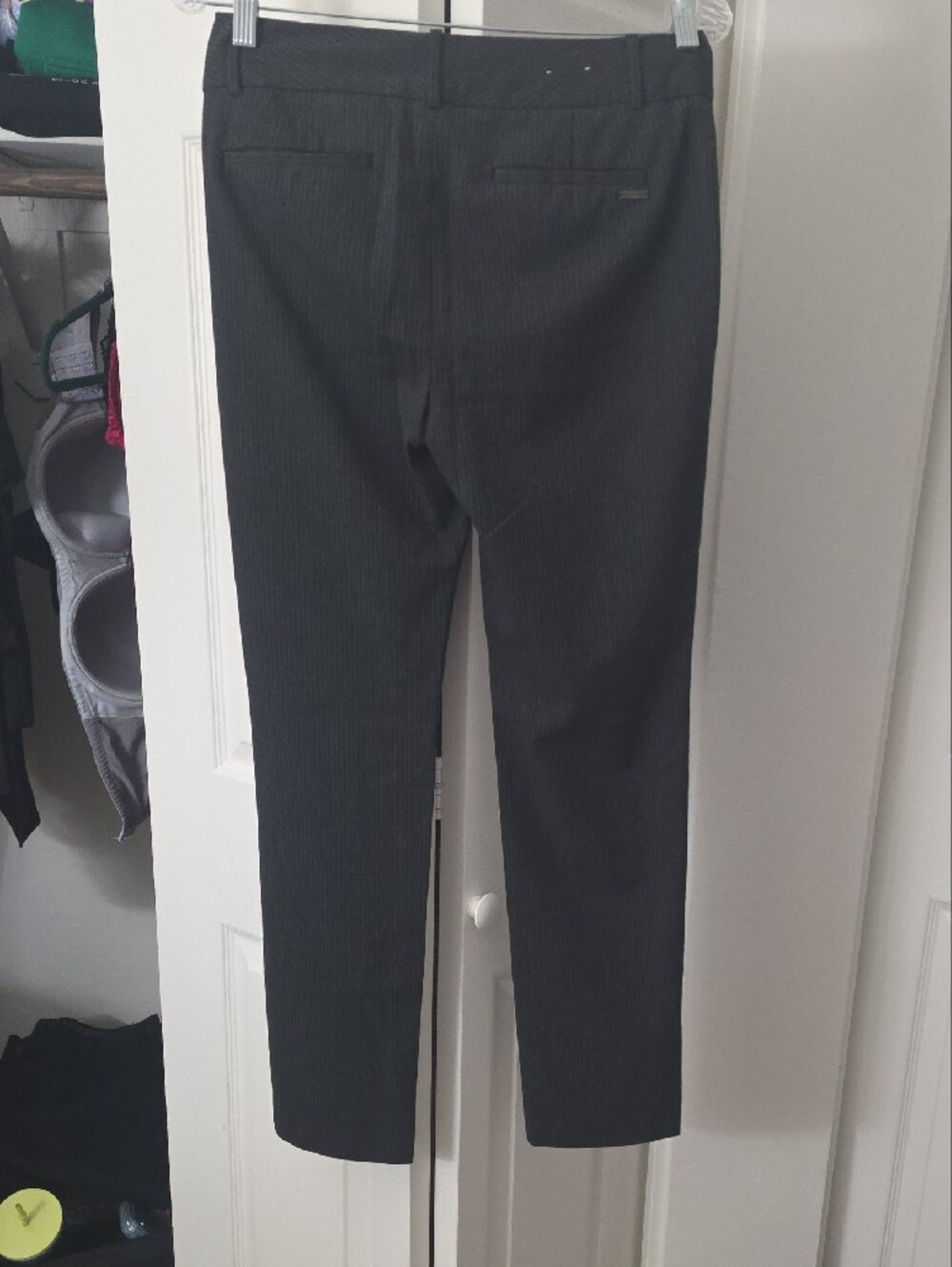 Y2k Calvin Klein Women's Dark Gray Pinstripe Dress Pants Sz 2 - Picture 7 of 8